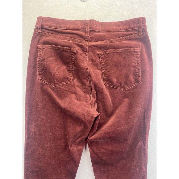 Ann Taylor Loft Pants Womens 30/10 Maroon Velvet Tapered Fit Modern 10 Corduroy - Picture 3 of 11